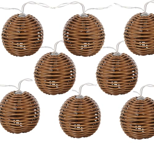 Realideas Dekorative Rattan-Lichterkette, 10 LEDs, batteriebetrieben, für den Innen- und Außenbereich, für Zuhause, Pergola, Veranda, Party, Hof Realideas Dekorative Rattan-Lichterkette, 10 LEDs, batteriebetrieben, für den Innen- und Außenbereich, für Zuhause, Pergola, Veranda, Party, Hof von realideas