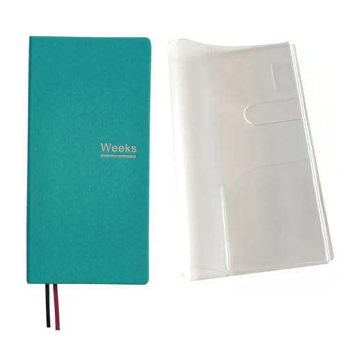 Undatierter Wochenplaner, Notizbuch, Taschen-Organizer, Terminbuch, Tagebuch, Notizbuch, A6, Wochenplan, Notizblock (Grün mit Einband) von receip