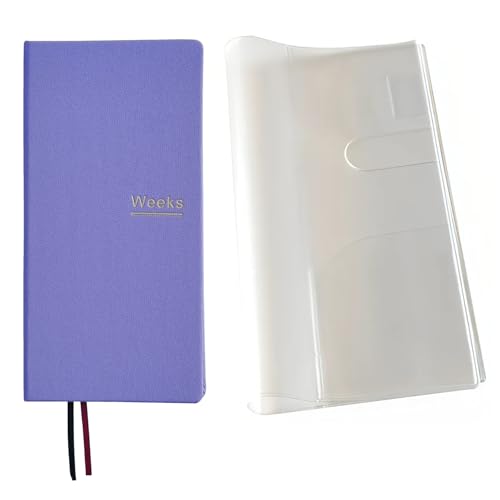 Undatierter Wochenplaner, Notizbuch, Taschen-Organizer, Terminbuch, Tagebuch, Notizbuch, A6, Wochenplan-Notizblock (Hellviolett mit Einband) von receip