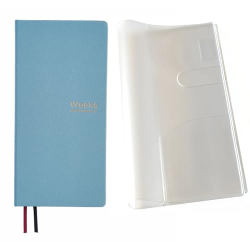 Undatierter Wochenplaner, Notizbuch, Taschen-Organizer, Terminbuch, Tagebuch, Notizbuch, A6, Wochenplan-Notizblock (Himmelblau mit Einband) von receip