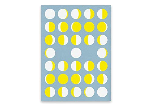 reinheft Notizheft Edition Mondphasen, Inhalt punktiert, Umschlag aus Führerscheinpapier mit Motivdruck, wiederbefüllbar, Größe L - Din A5, Farbe Blau von reinheft
