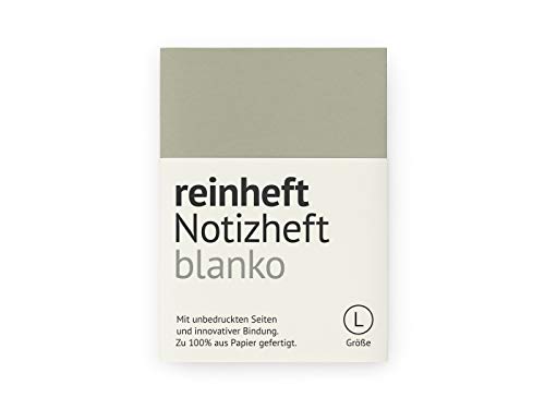 reinheft Notizheft blanko mit flexiblem Softcover Umschlag und 64 Seiten Inhalt, nachfüllbar, Größe L (Grau, L - Din A5) von reinheft