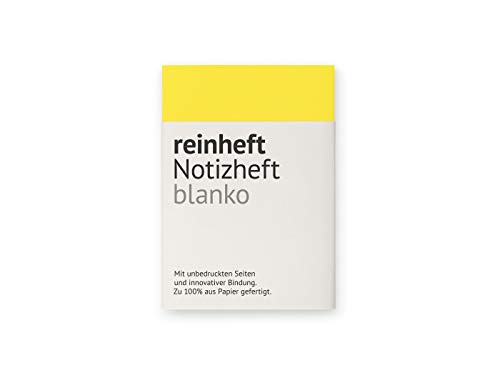 reinheft Notizheft blanko mit flexiblem Softcover Umschlag und 64 Seiten Inhalt, nachfüllbar, Größe M (Gelb, M - Din A6) von reinheft