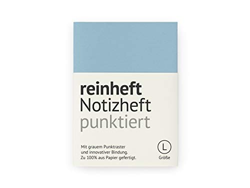 reinheft Notizheft mit Punktraster, flexiblem Softcover Umschlag und 64 Seiten Inhalt, nachfüllbar, Größe L (Blau, L - Din A5) von reinheft