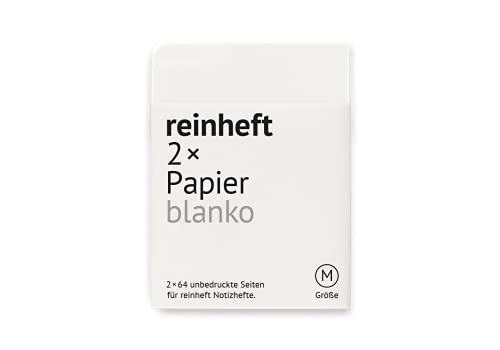 reinheft Papier blanko zum Auswechseln für reinheft Umschlage Größe M, 2 x 64 Seiten (M - Din A6) von reinheft