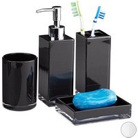 relaxdays Badaccessoires-Set schwarz von RELAXDAYS