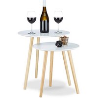 relaxdays Beistelltische-Set Holz weiß relaxdays Beistelltische-Set Holz weiß von RELAXDAYS