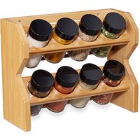 relaxdays Gewürzregal braun, 1x Gewürzregal, 8x Glas-Gewürzbehälter relaxdays Gewürzregal braun, 1x Gewürzregal, 8x Glas-Gewürzbehälter von RELAXDAYS