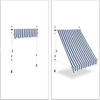 relaxdays Klemmmarkise blau/weiß 150,0 x 120,0 cm relaxdays Klemmmarkise blau/weiß 150,0 x 120,0 cm von RELAXDAYS