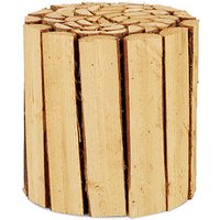 relaxdays Pflanzenständer Holz braun rund 20,0 x 20,5 cm von RELAXDAYS