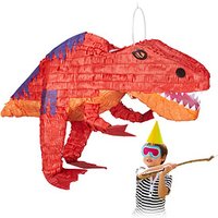 relaxdays Piñata rot/orange Dinosaurier von RELAXDAYS