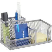 relaxdays Schreibtisch-Organizer silber Metall 3 Fächer 18,5 x 9,5 x 10,0 cm relaxdays Schreibtisch-Organizer silber Metall 3 Fächer 18,5 x 9,5 x 10,0 cm von RELAXDAYS