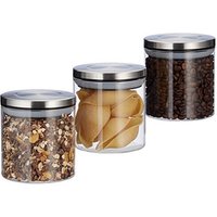 relaxdays Vorratsdosen 11,0 cm hoch transparent 380,0 ml, 3 St. von RELAXDAYS