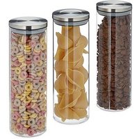 relaxdays Vorratsdosen 24,0 cm hoch transparent 1,5 l, 3 St. relaxdays Vorratsdosen 24,0 cm hoch transparent 1,5 l, 3 St. von RELAXDAYS