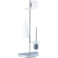 relaxdays WC-Garnitur silber Metall von RELAXDAYS