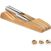 relaxdays XL Messer-Schubladeneinsatz braun 1 St. von RELAXDAYS