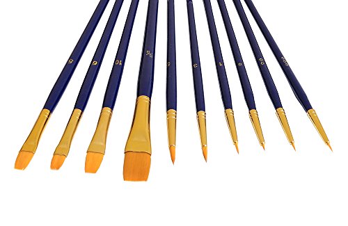 10 Künstlerpinsel Set repino Pinselset Flach Rund Spitz Pinsel für Aquarell, Acryl, etc. 10 Künstlerpinsel Set repino Pinselset Flach Rund Spitz Pinsel für Aquarell, Acryl, etc. von repino