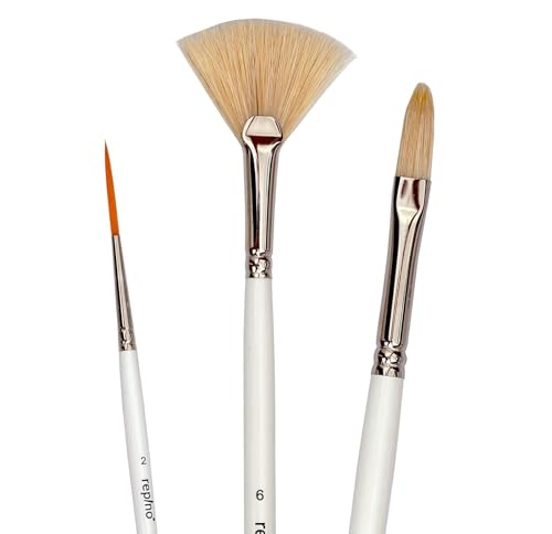 Repino Pinsel Set Fächerpinsel Schlepperpinsel Katzenzungen Künstlerpinsel - Pinselgrösse 2, 6 und 6 Repino Pinsel Set Fächerpinsel Schlepperpinsel Katzenzungen Künstlerpinsel - Pinselgrösse 2, 6 und 6 von repino