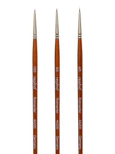 Repino Pinsel Set Rotmarder Echtahaar Künstlerpinsel fein - Pinselgrösse 10/0, 5/0 und 4/0 Repino Pinsel Set Rotmarder Echtahaar Künstlerpinsel fein - Pinselgrösse 10/0, 5/0 und 4/0 von repino