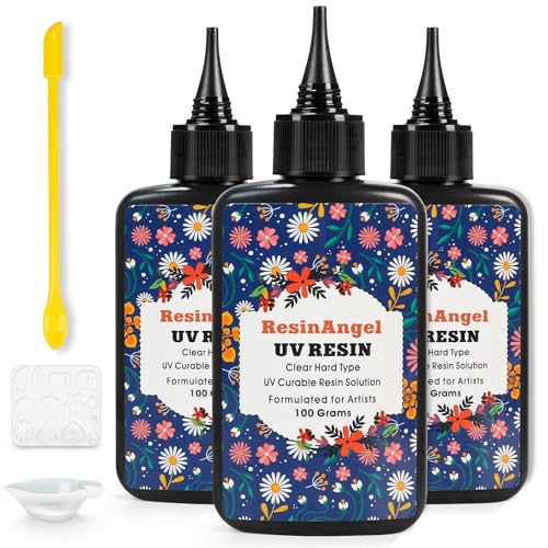 ResinAngel 300g UV-Harz-Set – Superklar, hart, geruchsarm, vorgemischtes UV-Epoxidharz, schnellhärtend für Einsteiger, Schmuckherstellung, DIY-Bastelarbeiten, Beschichtungen und Harzkunst ResinAngel 300g UV-Harz-Set – Superklar, hart, geruchsarm, vorgemischtes UV-Epoxidharz, schnellhärtend für Einsteiger, Schmuckherstellung, DIY-Bastelarbeiten, Beschichtungen und Harzkunst von resinangel