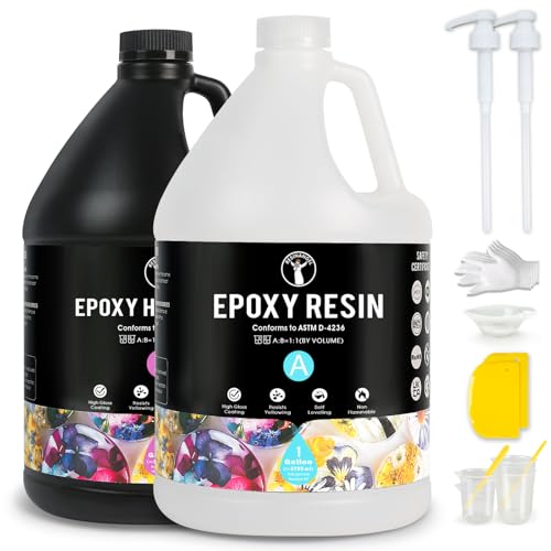 ResinAngel Epoxidharz-Set, 7,6 l, 1:1, kristallklar, niedrige Viskosität, keine Blasen, für Flusstisch, Holz, Blumenerhaltung, Kunsthandwerk von resinangel