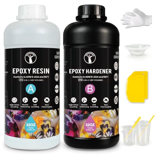 resinangel 2000ml / 64oz Epoxidharz-Set – 1:1 kristallklares Epoxidharz, Geruchsarm, selbstnivellierend, ohne Blasenbildung, vergilbungsfrei, Gießharz für Kunsthandwerk, Schmuckherstellung resinangel 2000ml / 64oz Epoxidharz-Set – 1:1 kristallklares Epoxidharz, Geruchsarm, selbstnivellierend, ohne Blasenbildung, vergilbungsfrei, Gießharz für Kunsthandwerk, Schmuckherstellung von resinangel