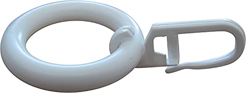 rewagi Ring mit Faltenhaken, Gardinenhaken Ø 23 mm innen & Ø 35 mm außen - weiß - Inhalt: 10 bis 100 Stück (10 Stück) von rewagi