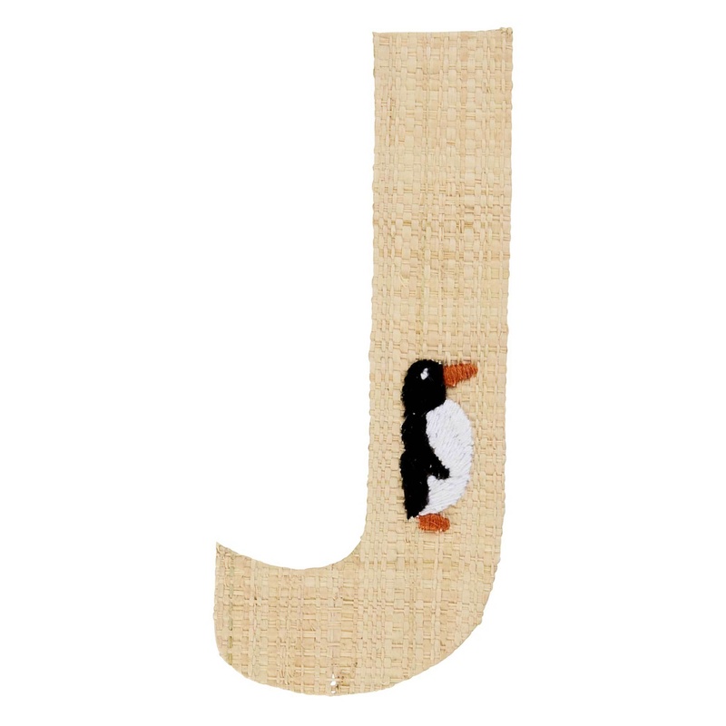 Buchstaben-Sticker J & Pinguin In Natur von rice