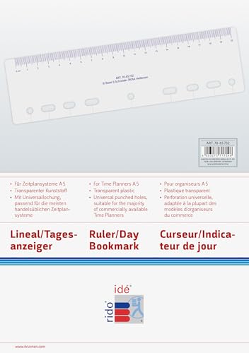 rido/idé 7065732 Lineal aus Kunststoff für A 5 Ringbuch/Timer/Timing 1 von Baier & Schneider