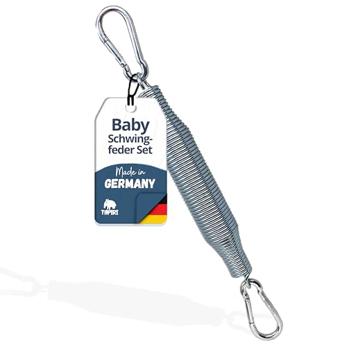 Schwingfeder Set für die Federwiege Baby und Baby Hängematte, Made in Germany, Speziell für die Baby Federwiege inkl. 2 Karabiner von riijk