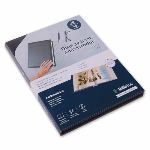 Rillstab Präsentationsbuch Kunstleder im A4-Format mit 20 Hüllen - Sichtbuch, Portfolio- und Projektordner für Besprechungen & Konferenzen - Schwarz – RI98024 Rillstab Präsentationsbuch Kunstleder im A4-Format mit 20 Hüllen - Sichtbuch, Portfolio- und Projektordner für Besprechungen & Konferenzen - Schwarz – RI98024 von Rillstab