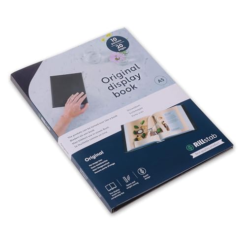 rillstab original A5 Präsentationsmappe für Schule & Projekt - Sichtbuch & Präsentationsbuch - 10 Transparente Hüllen - Dokumente Organisieren ohne Lochen- Schwarz, RI99514 rillstab original A5 Präsentationsmappe für Schule & Projekt - Sichtbuch & Präsentationsbuch - 10 Transparente Hüllen - Dokumente Organisieren ohne Lochen- Schwarz, RI99514 von Rillstab