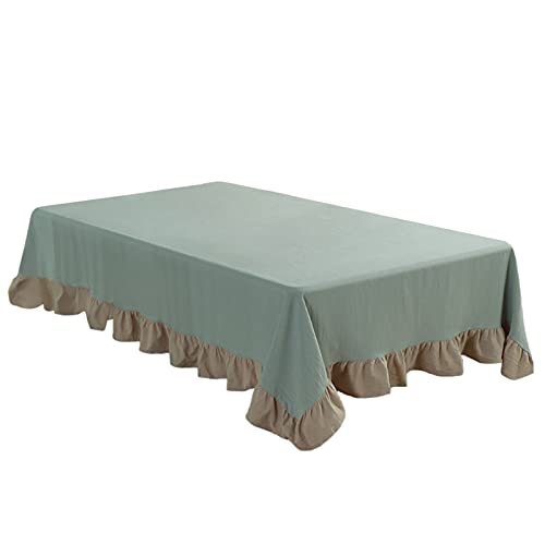 rismart Lotuseffekt Leinen Tischdecke Tischtuch Decke Pflegeleicht Bbwaschbar Grün,120 x 120 cm von rismart