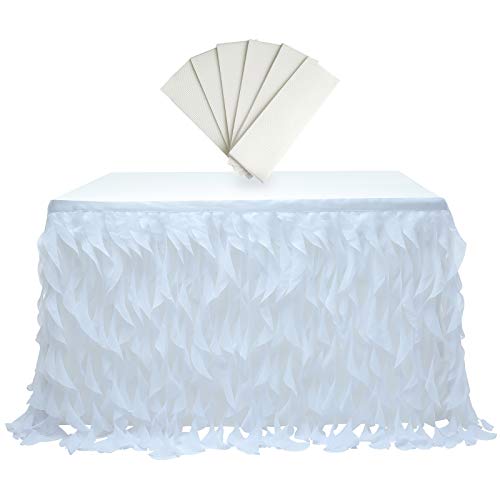 rismart Mehrschichtig Tüll Tischrock Tutu Tischbekleidung zum Geburtstag Hochzeit Parteien Weiß,77 H x L 187 cm von rismart