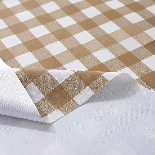 rismart Rustikal Weitere Muster Wasserdicht PVC Tischdecke Rechteck Ölfest Tischtuch,Khaki,100 x 160 cm von rismart