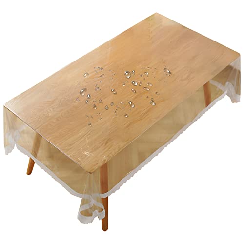 rismart Transparente Tischdecke Tischschutz PVC Wasserdicht Ölbeständig Spritzfest Tischfolie 150 cm Rund von rismart