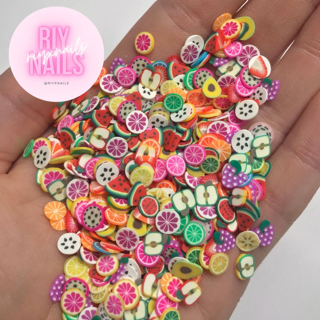 Nail Art Sommer Neon Frucht Fimo Scheiben von riynails