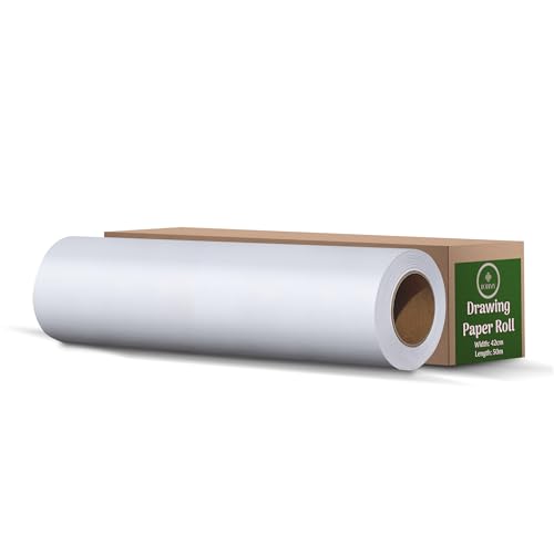 Premium Zeichenpapier Rolle 42cm x 50m lang | Weiß Malpapier für Malen, Zeichnen, Basteln | Staffeleipapier perfekt für Temperafarben, Buntstifte, Fingerfarben | Eine Rolle- viel Papier Premium Zeichenpapier Rolle 42cm x 50m lang | Weiß Malpapier für Malen, Zeichnen, Basteln | Staffeleipapier perfekt für Temperafarben, Buntstifte, Fingerfarben | Eine Rolle- viel Papier von robimy