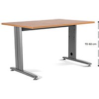 rocada METAL höhenverstellbarer Schreibtisch eiche rechteckig, T-Fuß-Gestell grau 140,0 x 80,0 cm von rocada