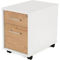 rocada Mobiler Rollcontainer weiß/eiche 2 Auszüge 40,0 x 60,0 x 58,0 cm von rocada