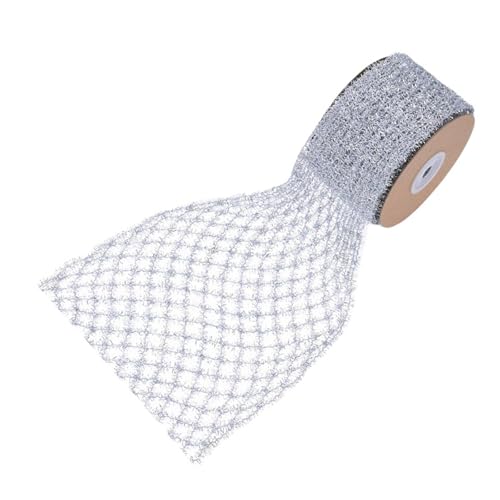 rockible 1 Rolle -Glitzer-Drahtband, Weihnachtsdrahtband, elegant, 4,9 Yards, Heimdekoration für Geschenkverpackungen, Basteln, Kunsthandwerk, Silber rockible 1 Rolle -Glitzer-Drahtband, Weihnachtsdrahtband, elegant, 4,9 Yards, Heimdekoration für Geschenkverpackungen, Basteln, Kunsthandwerk, Silber von rockible