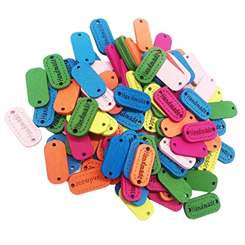 rockible 100 Stück 24 Mm Ovale Holzknöpfe mit 2 Löchern für Kunsthandwerk, Scrapbooking von rockible
