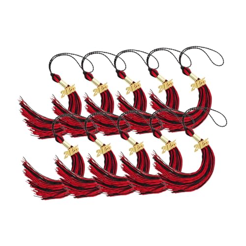 rockible 10Pcs Graduation Quasten 2025 Akademische Absolvent Hut Dekoration für Schlüssel Ketten, Rot Und Schwarz rockible 10Pcs Graduation Quasten 2025 Akademische Absolvent Hut Dekoration für Schlüssel Ketten, Rot Und Schwarz von rockible