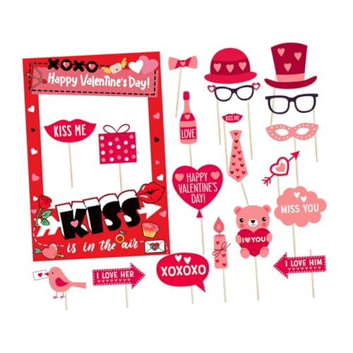 rockible 20x Valentinstag Foto Requisiten Rahmen Dekore Wiederverwendbare kreative Party Feiern Geschenk Niedliche Selfie Requisiten Bilderrahmen von rockible