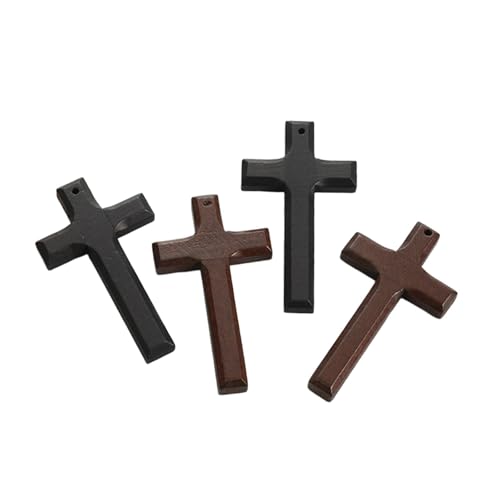 rockible 4x Holz Kreuz Charms Hängende Dekoration Handheld für Gebet Holz Kreuz Anhänger für DIY Halskette von rockible