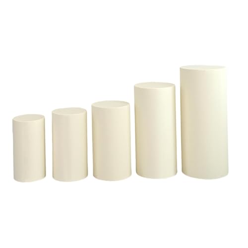 rockible 5X Zylinder Sockel Abdeckungen Sockel Stehen Säule Abdeckungen Elegante Praktische Zylinder Sockel Abdeckungen für Graduierung Thanksgiving, cremefarben von rockible