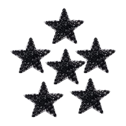 rockible 6 Stücke Rhinestone Star es Eisen auf Nähen auf Applikationen, Schwarz von rockible