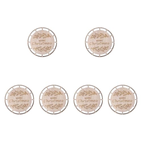 rockible 6pcs Weihnachtsmakrame Ornamente Hängen Holzscheiben Holzkreise für Party Weihnachtsdekorationen, Set D von rockible