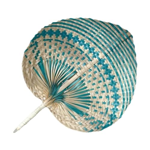 rockible Bambus-Handfächer, chinesisches Weben, manuelle Kühlung, Zubehör, Foto-Requisiten, gewebter Handfächer für Zuhause, Frauen, und Tischdekoration, Blau rockible Bambus-Handfächer, chinesisches Weben, manuelle Kühlung, Zubehör, Foto-Requisiten, gewebter Handfächer für Zuhause, Frauen, und Tischdekoration, Blau von rockible