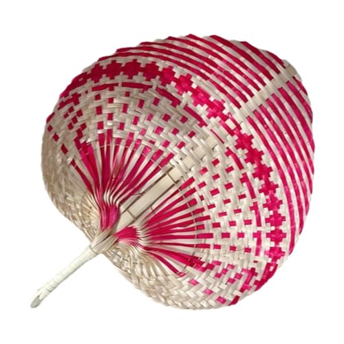rockible Bambus-Handfächer, chinesisches Weben, manuelle Kühlung, Zubehör, Foto-Requisiten, gewebter Handfächer für Zuhause, Frauen, und Tischdekoration, Rosa rockible Bambus-Handfächer, chinesisches Weben, manuelle Kühlung, Zubehör, Foto-Requisiten, gewebter Handfächer für Zuhause, Frauen, und Tischdekoration, Rosa von rockible